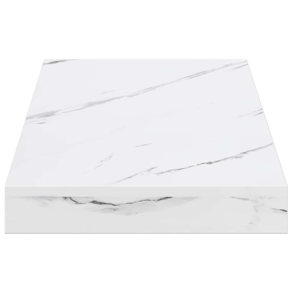 Wandregal 2 pcs Weiß Marmor 50 x 23,5 x 4 cm Holzwerkstoff