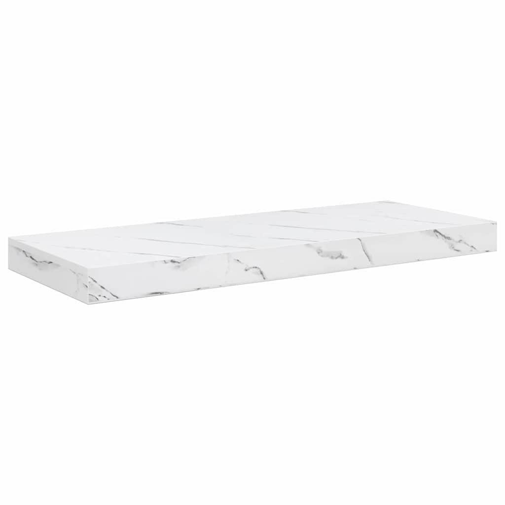 Wandregal 2 pcs Weiß Marmor 60 x 23,5 x 4 cm Holzwerkstoff
