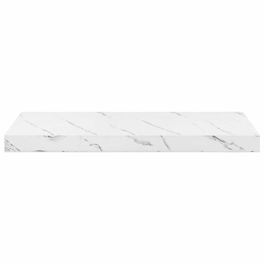 Wandregal 2 pcs Weiß Marmor 60 x 23,5 x 4 cm Holzwerkstoff