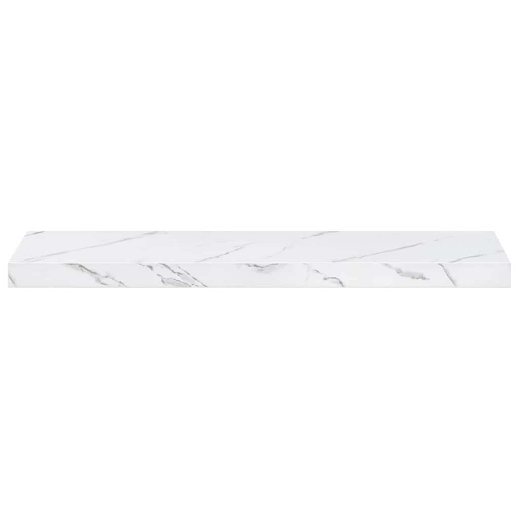 Wandregal 2 pcs Weiß Marmor 90 x 23,5 x 4 cm Holzwerkstoff