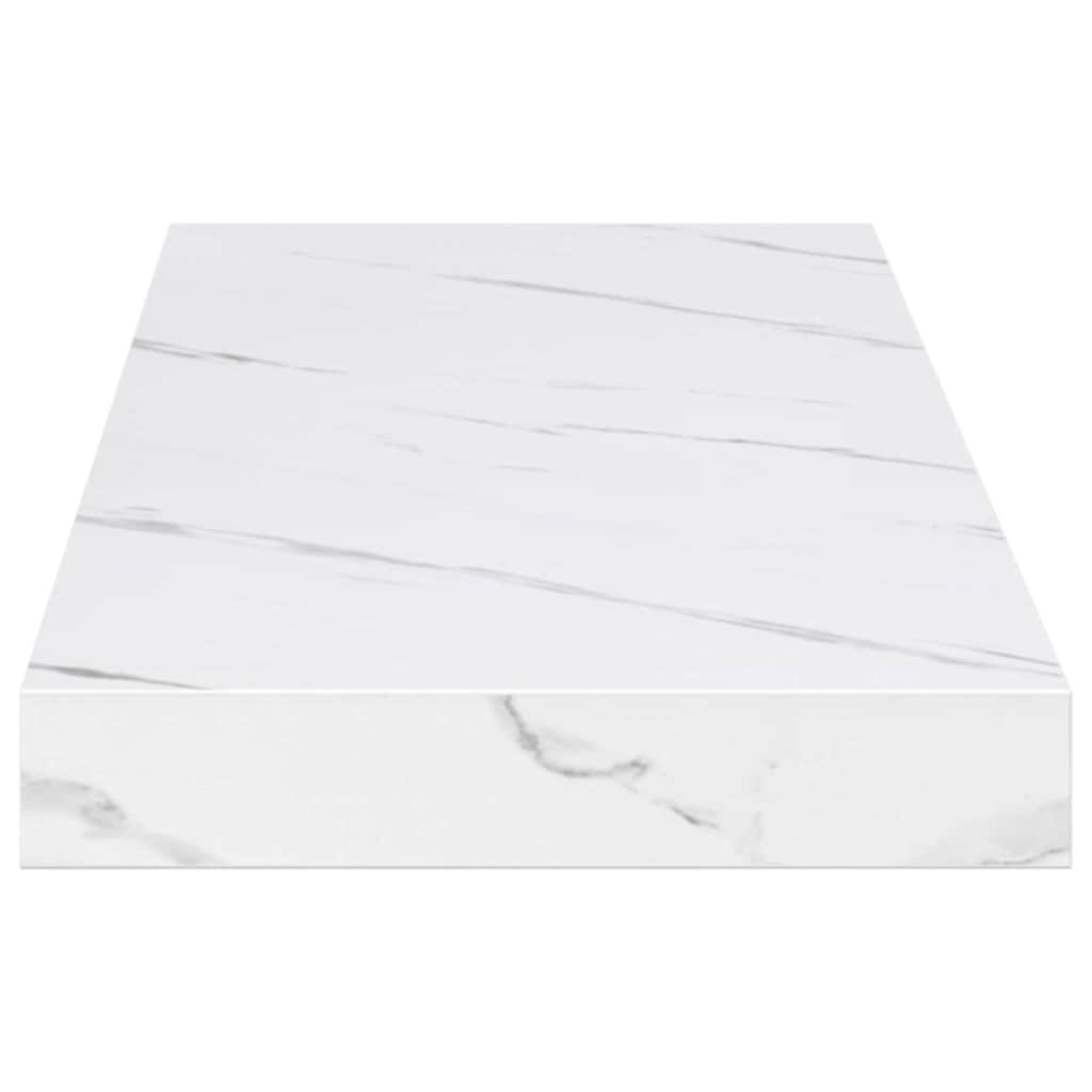 Wandregal 2 pcs Weiß Marmor 90 x 23,5 x 4 cm Holzwerkstoff