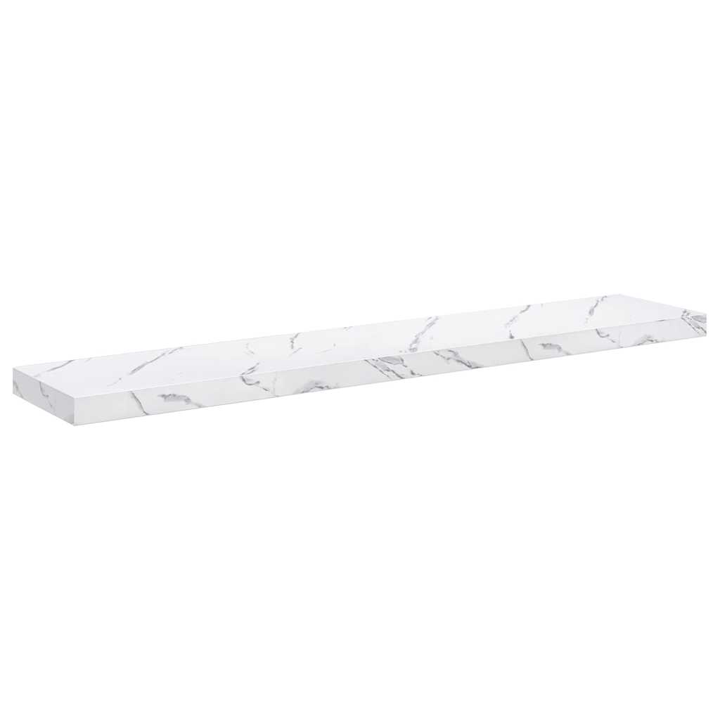 Wandregal 2 pcs Weiß Marmor 120 x 23,5 x 4 cm Holzwerkstoff