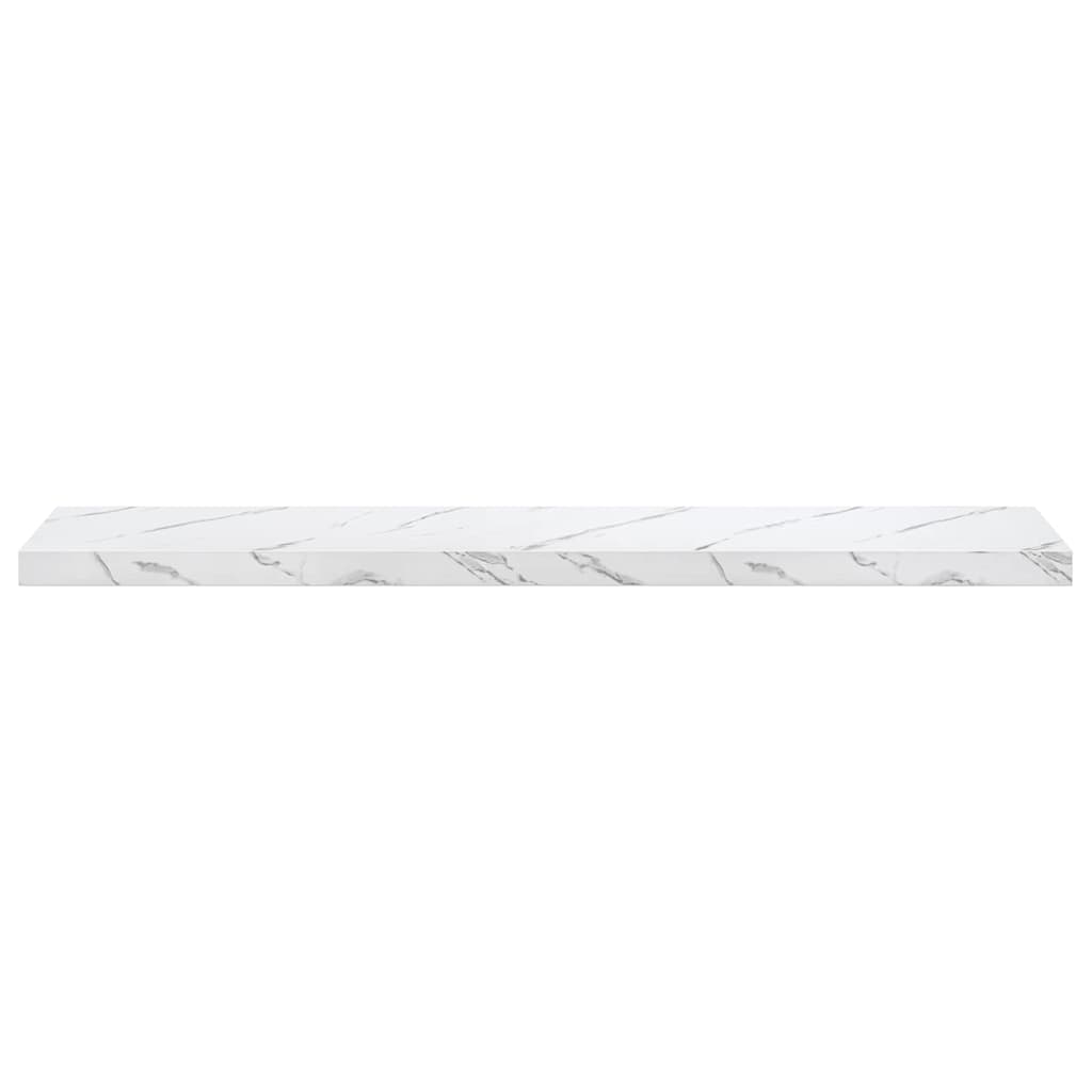 Wandregal 2 pcs Weiß Marmor 120 x 23,5 x 4 cm Holzwerkstoff