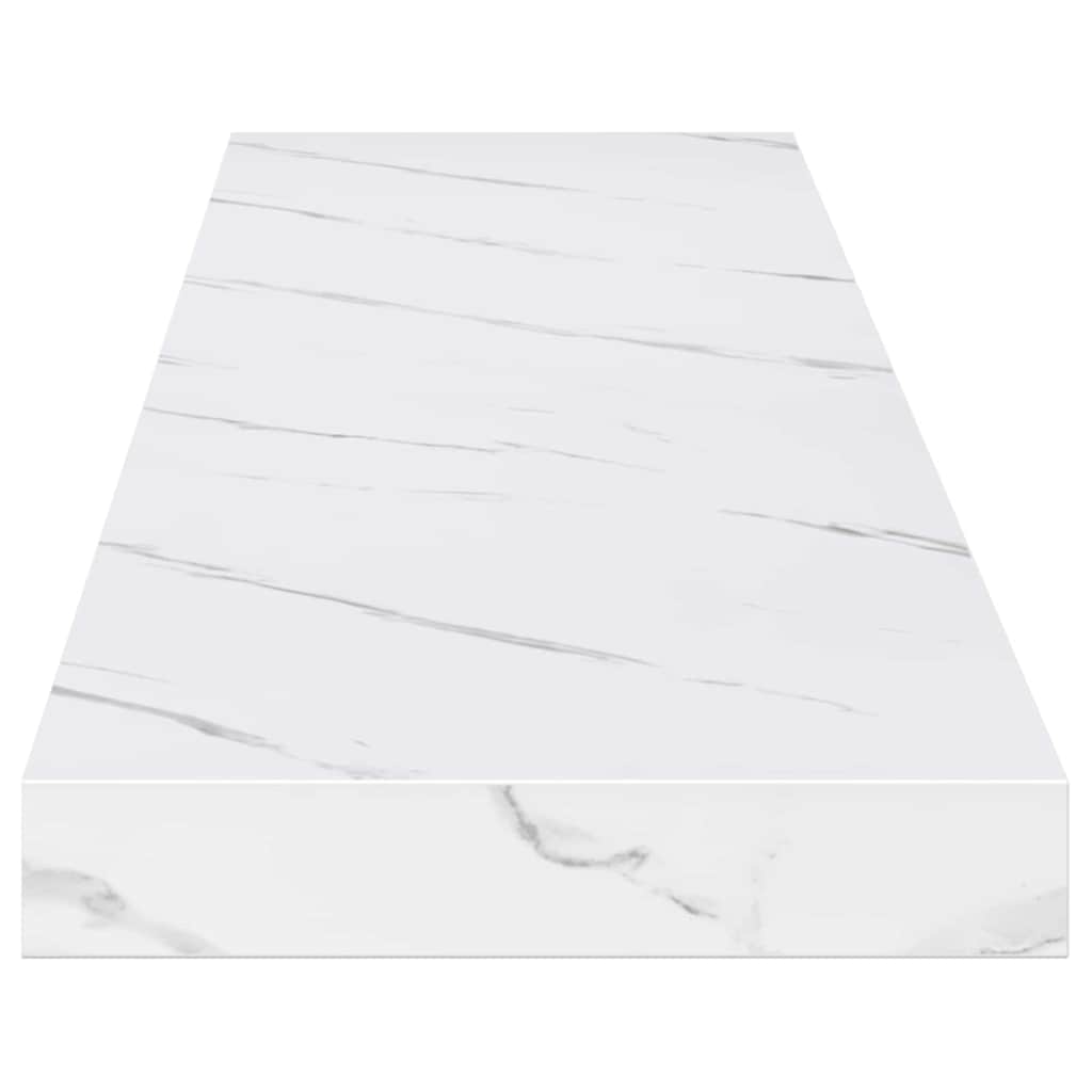 Wandregal 2 pcs Weiß Marmor 120 x 23,5 x 4 cm Holzwerkstoff