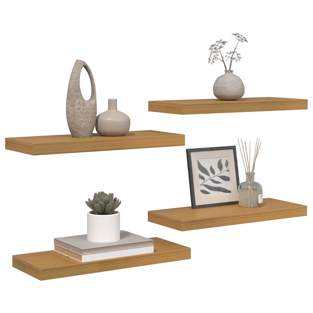 Wandregal Wandmontiert 4 pcs Beige 60 x 23 x 4 cm Holzwerkstoff