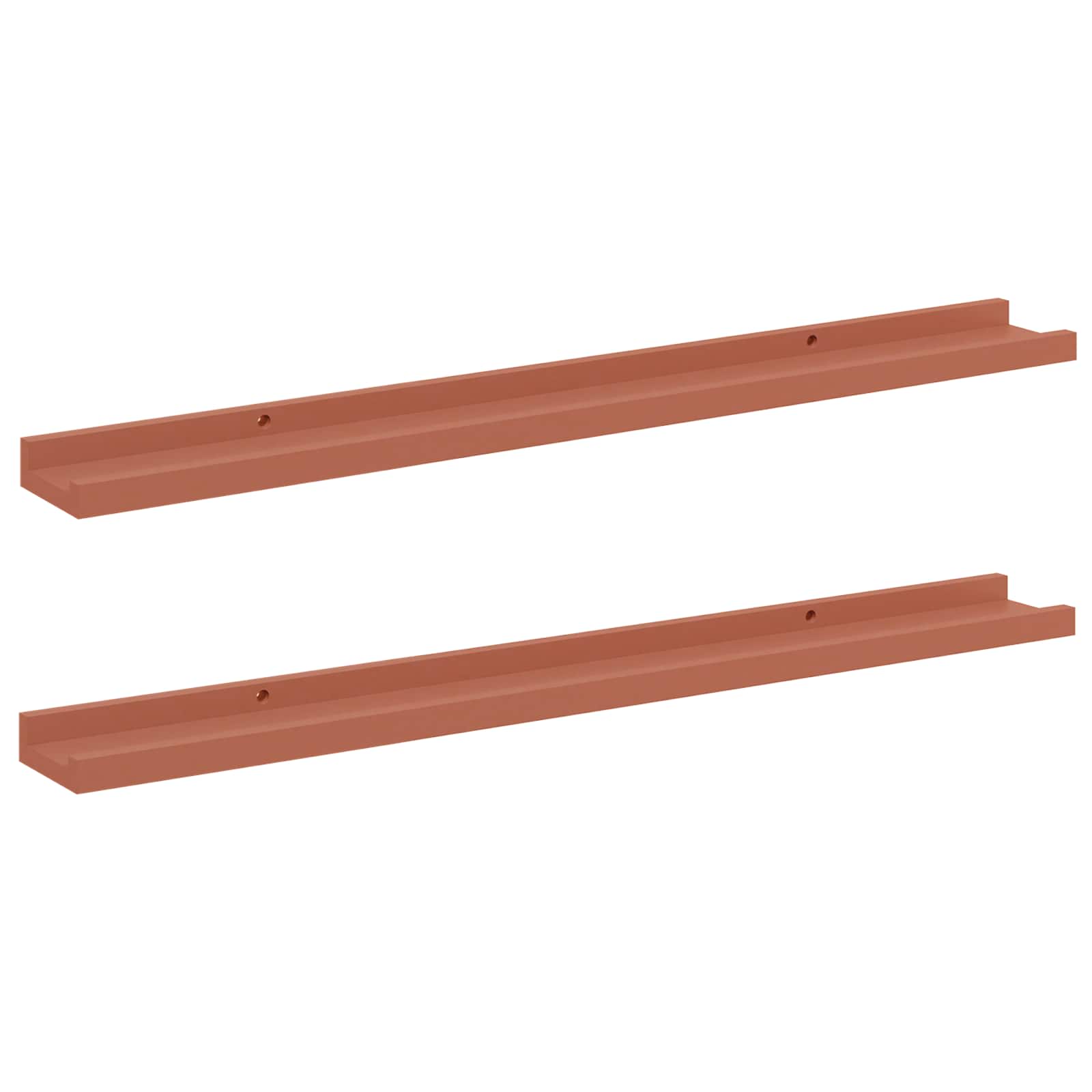 Wandregal mit Regal 2 pcs Rot 80 x 9 x 3 cm Holzwerkstoff