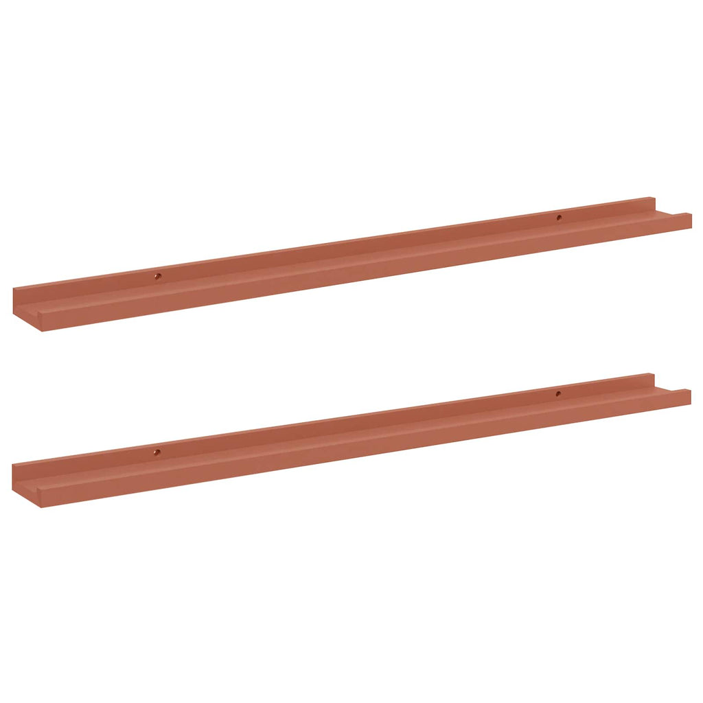 Wandregal mit Regal 2 pcs Rot 100 x 9 x 3 cm Holzwerkstoff