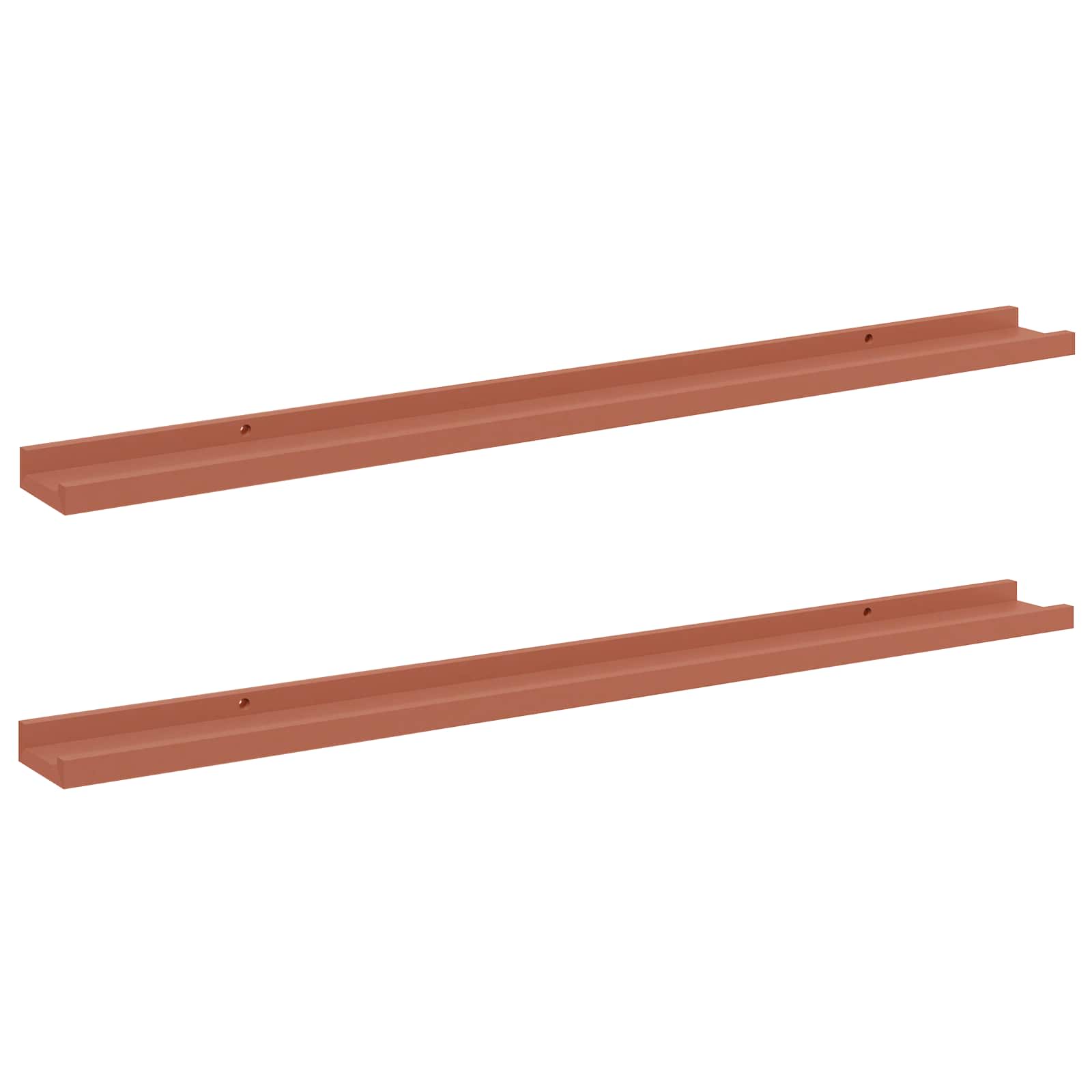 Wandregal mit Regal 2 pcs Rot 100 x 9 x 3 cm Holzwerkstoff
