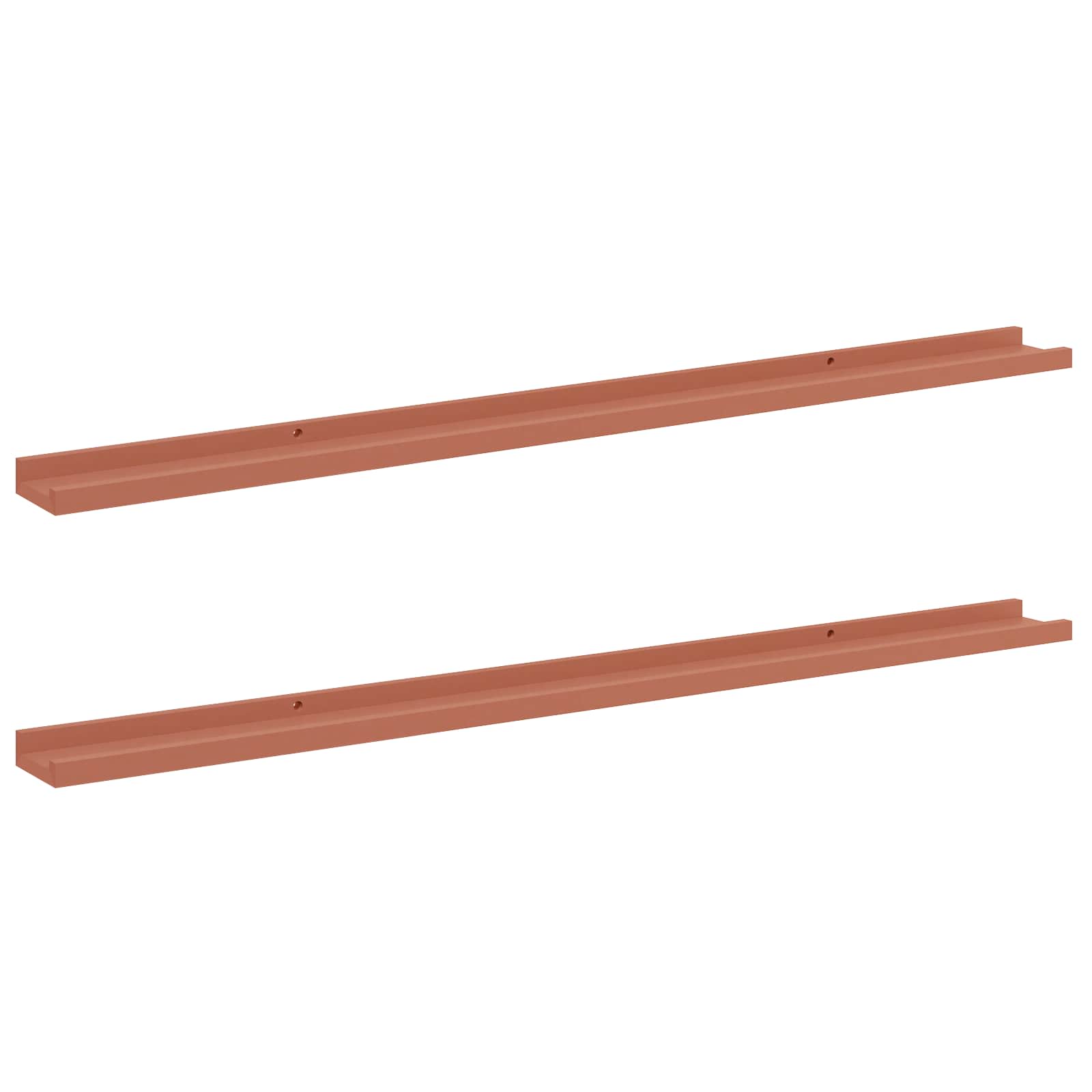 Wandregal mit Regal 2 pcs Rot 115 x 9 x 3 cm Holzwerkstoff