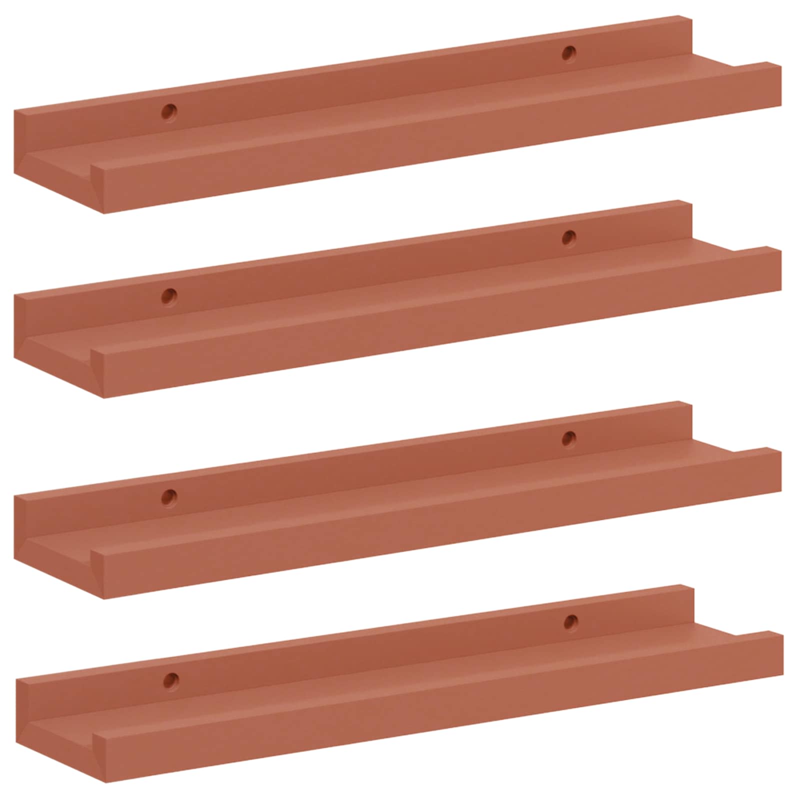 Wandregal mit Regal 4 pcs Rot 40 x 9 x 3 cm Holzwerkstoff