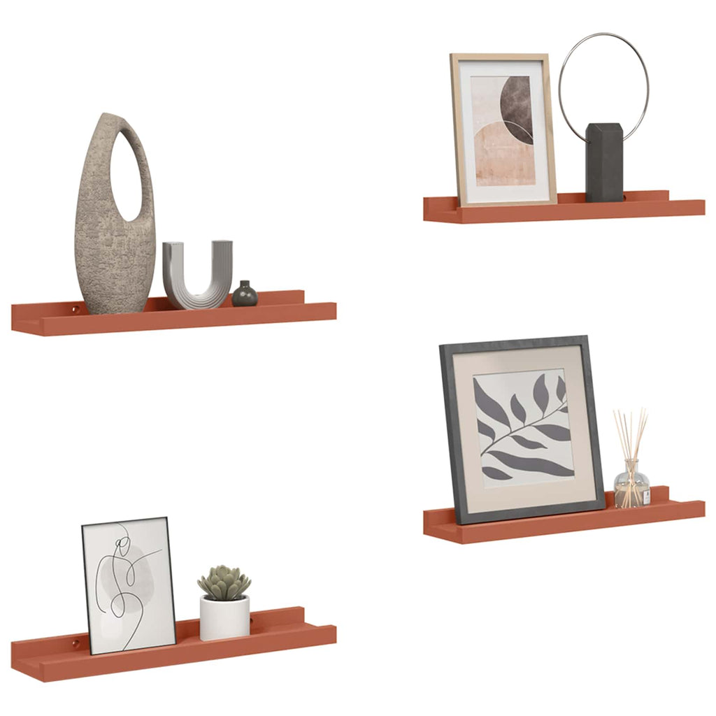 Wandregal mit Regal 4 pcs Rot 40 x 9 x 3 cm Holzwerkstoff