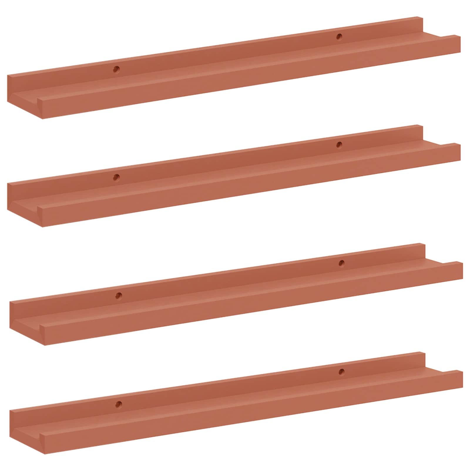 Wandregal mit Regal 4 pcs Rot 60 x 9 x 3 cm Holzwerkstoff