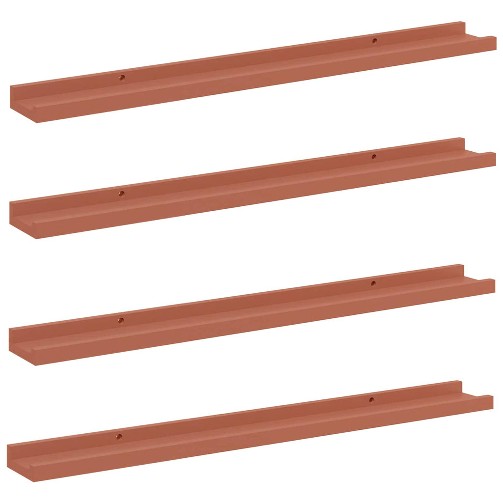 Wandregal mit Regal 4 pcs Rot 80 x 9 x 3 cm Holzwerkstoff