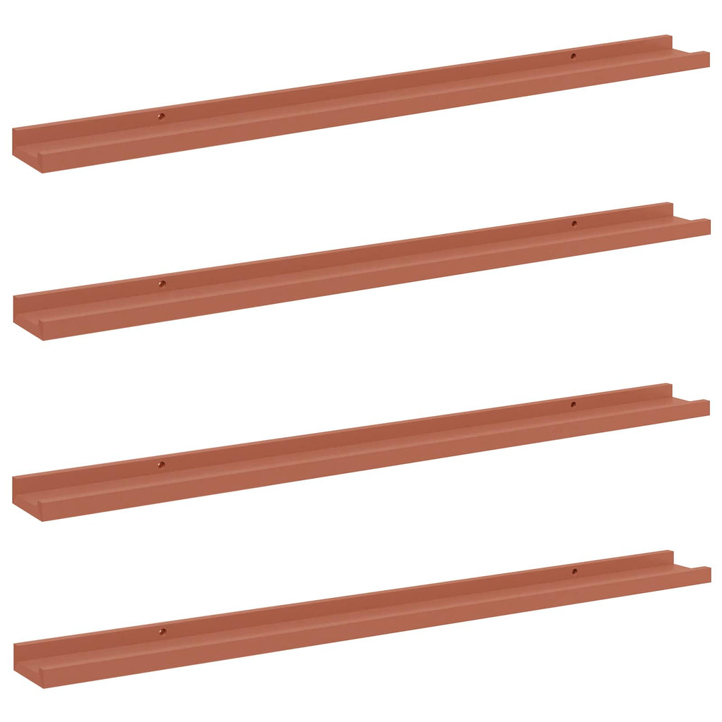 Wandregal mit Regal 4 pcs Rot 100 x 9 x 3 cm Holzwerkstoff