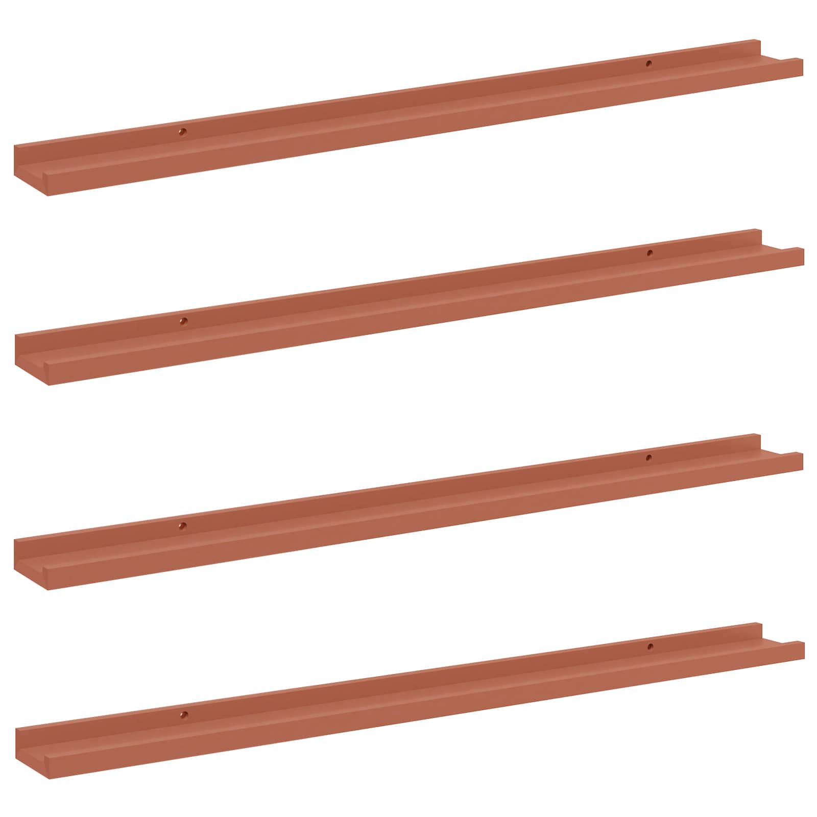 Wandregal mit Regal 4 pcs Rot 100 x 9 x 3 cm Holzwerkstoff