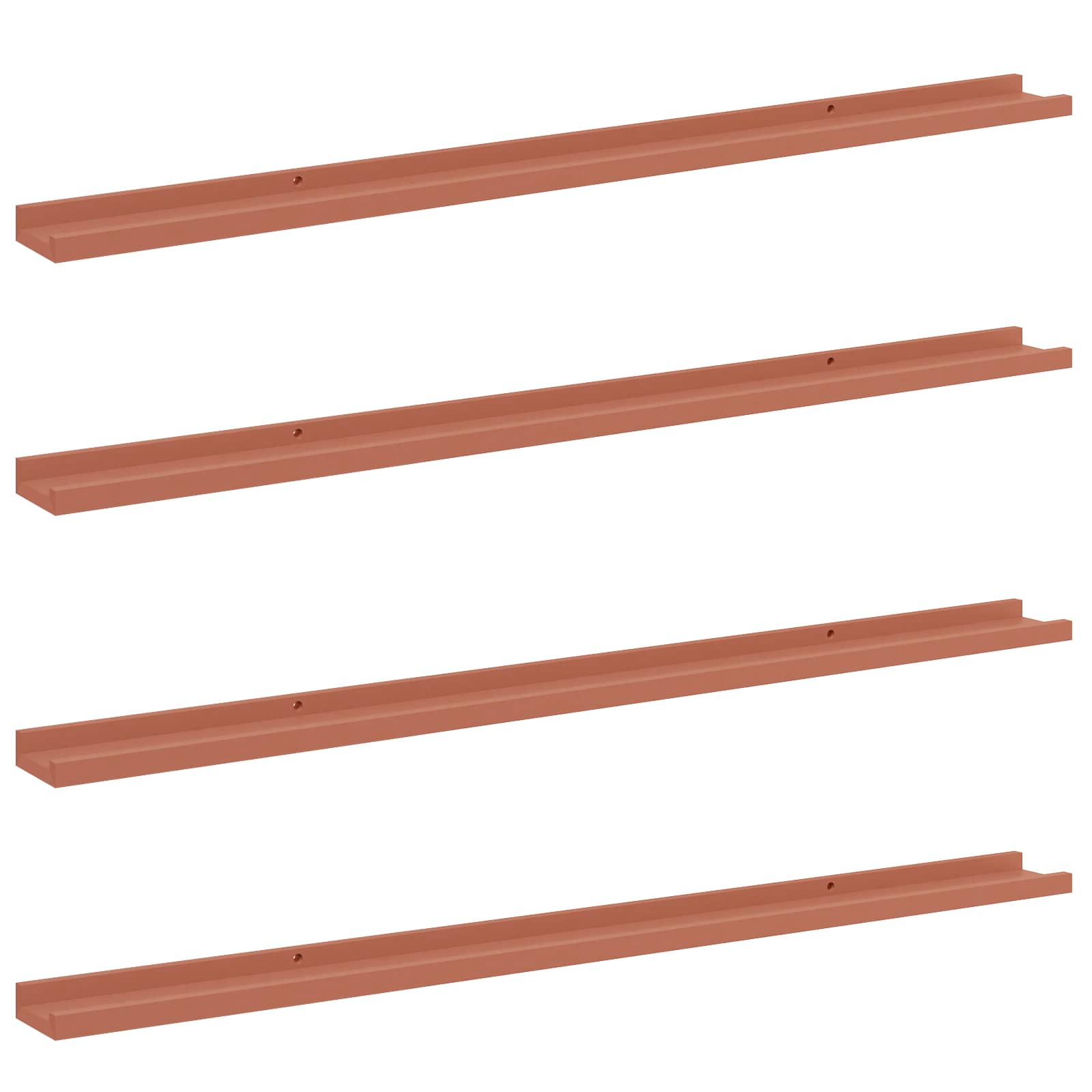 Wandregal mit Regal 4 pcs Rot 115 x 9 x 3 cm Holzwerkstoff