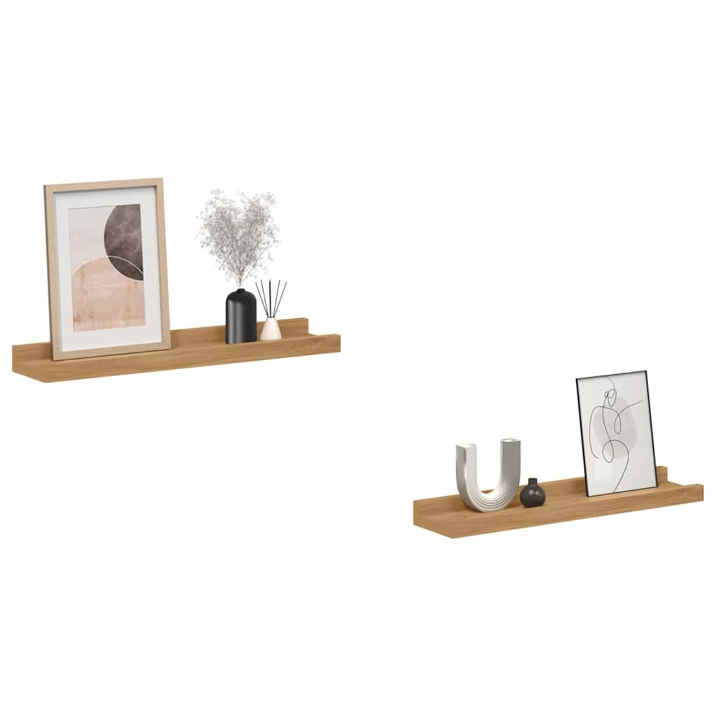 Wandregal mit Regal 2 pcs Braun 40 x 9 x 3 cm Holzwerkstoff