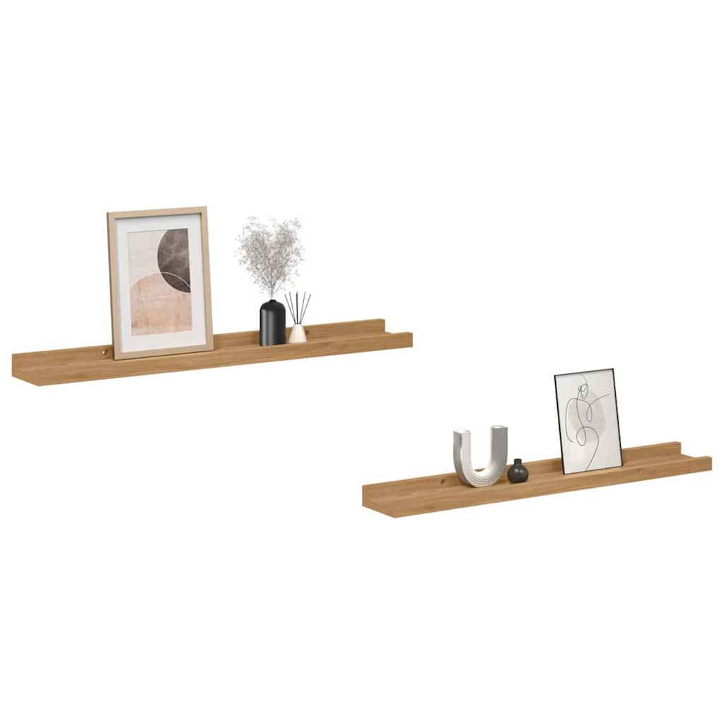 Wandregal mit Regal 2 pcs Braun 60 x 9 x 3 cm Holzwerkstoff