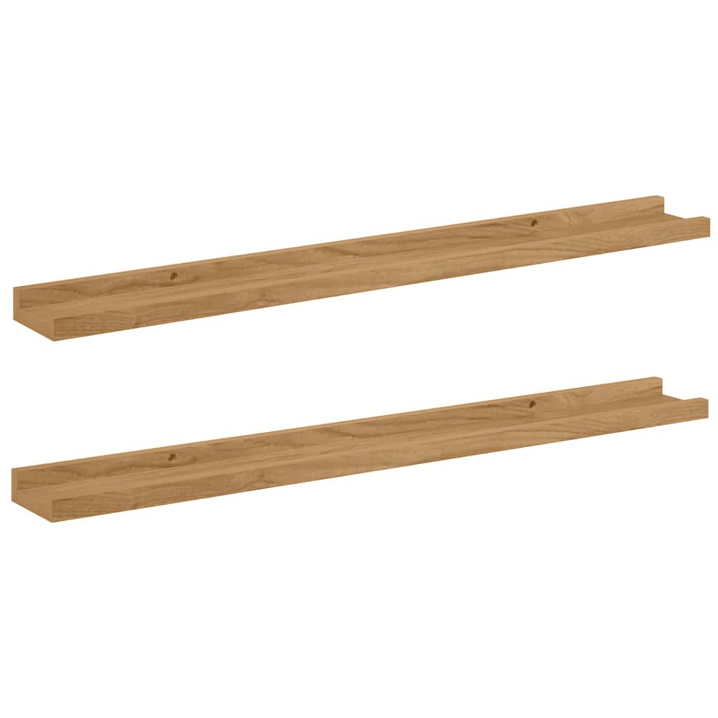 Wandregal mit Regal 2 pcs Braun 80 x 9 x 3 cm Holzwerkstoff