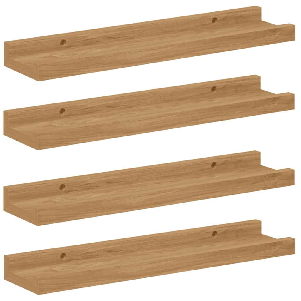 Wandregal mit Regal 4 pcs Braun 40 x 9 x 3 cm Holzwerkstoff