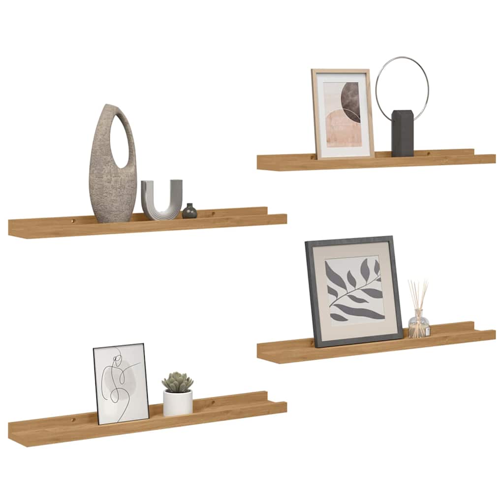 Wandregal mit Regal 4 pcs Braun 40 x 9 x 3 cm Holzwerkstoff