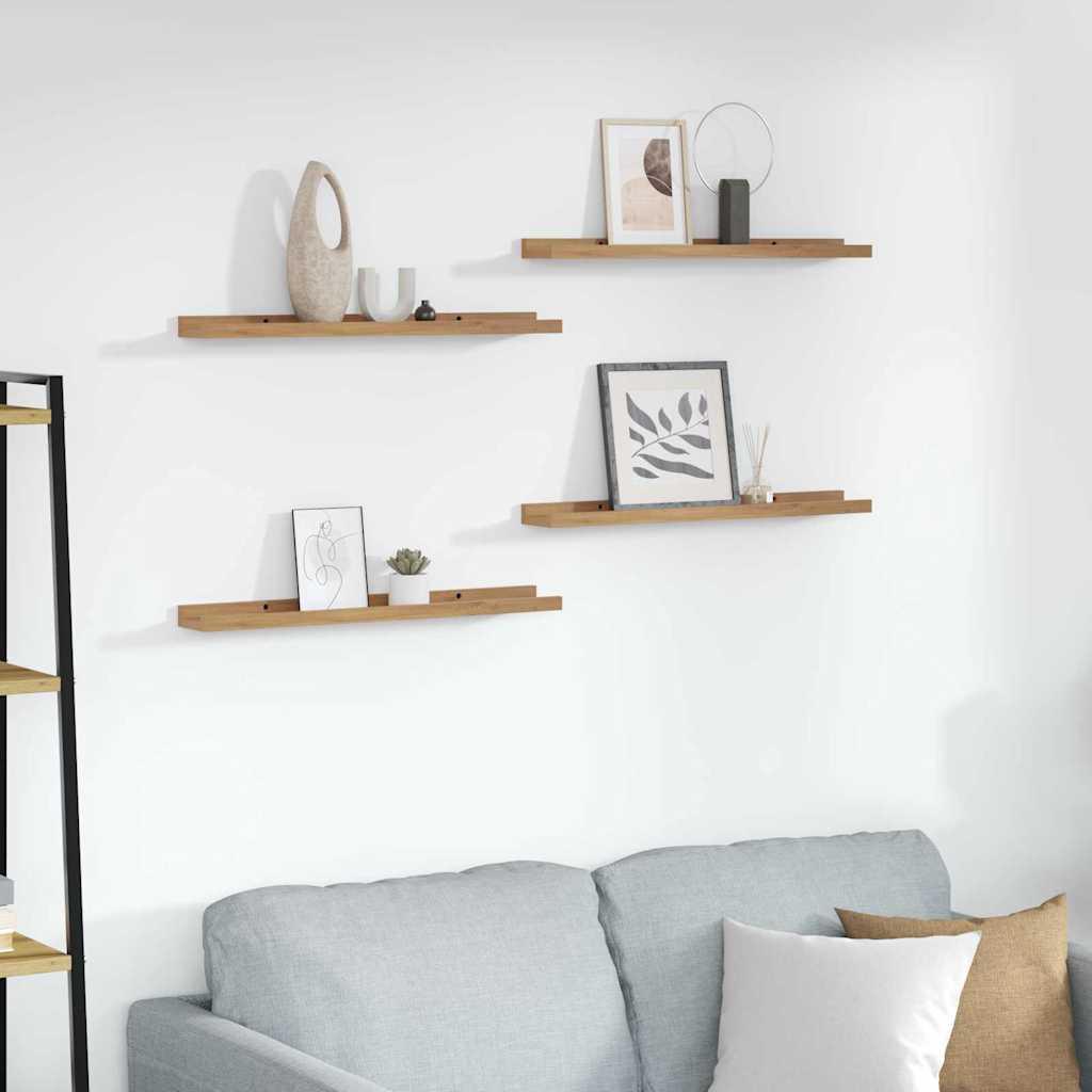 Wandregal mit Regal 4 pcs Braun 60 x 9 x 3 cm Holzwerkstoff