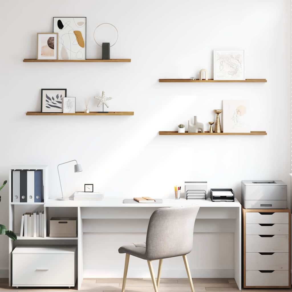 Wandregal mit Regal 4 pcs Braun 100 x 9 x 3 cm Holzwerkstoff