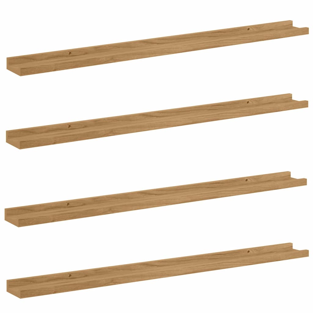 Wandregal mit Regal 4 pcs Braun 100 x 9 x 3 cm Holzwerkstoff