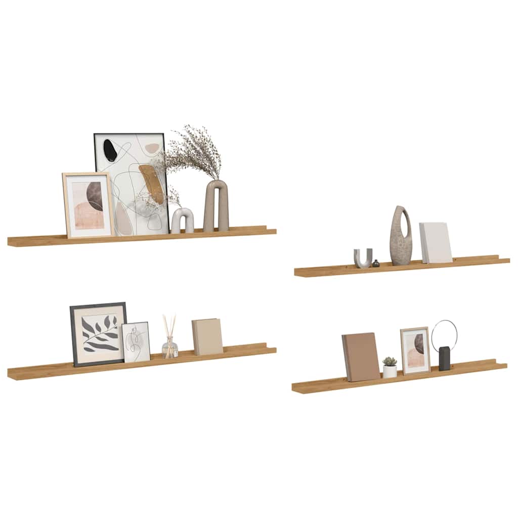 Wandregal mit Regal 4 pcs Braun 115 x 9 x 3 cm Holzwerkstoff