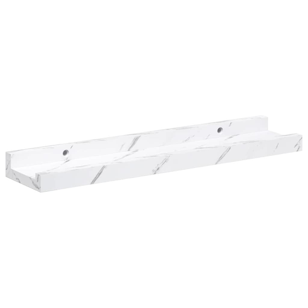 Wandregal 2 pcs Weiß Marmor 40 x 9 x 3 cm Holzwerkstoff