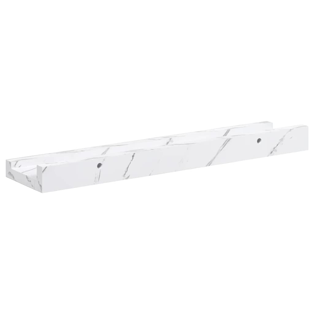 Wandregal 2 pcs Weiß Marmor 40 x 9 x 3 cm Holzwerkstoff