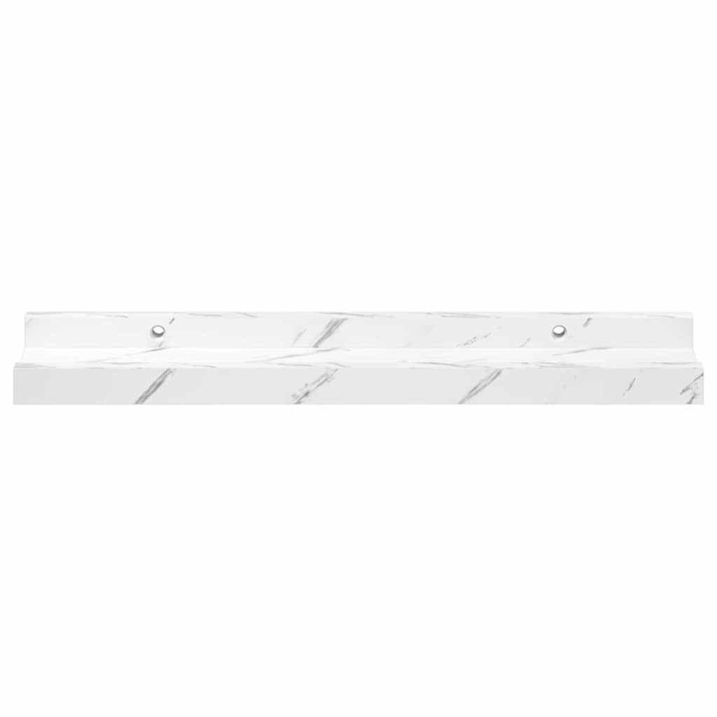 Wandregal 2 pcs Weiß Marmor 40 x 9 x 3 cm Holzwerkstoff