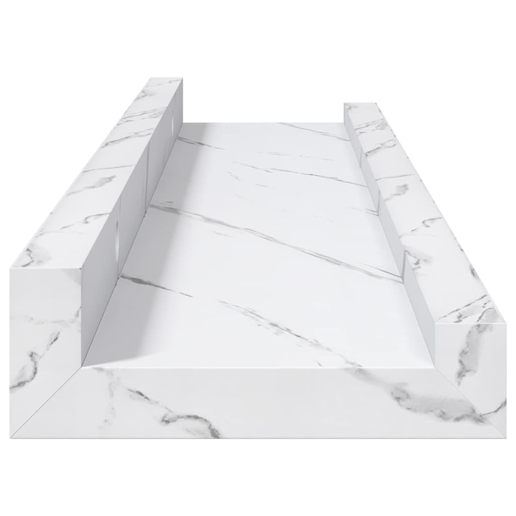 Wandregal 2 pcs Weiß Marmor 40 x 9 x 3 cm Holzwerkstoff