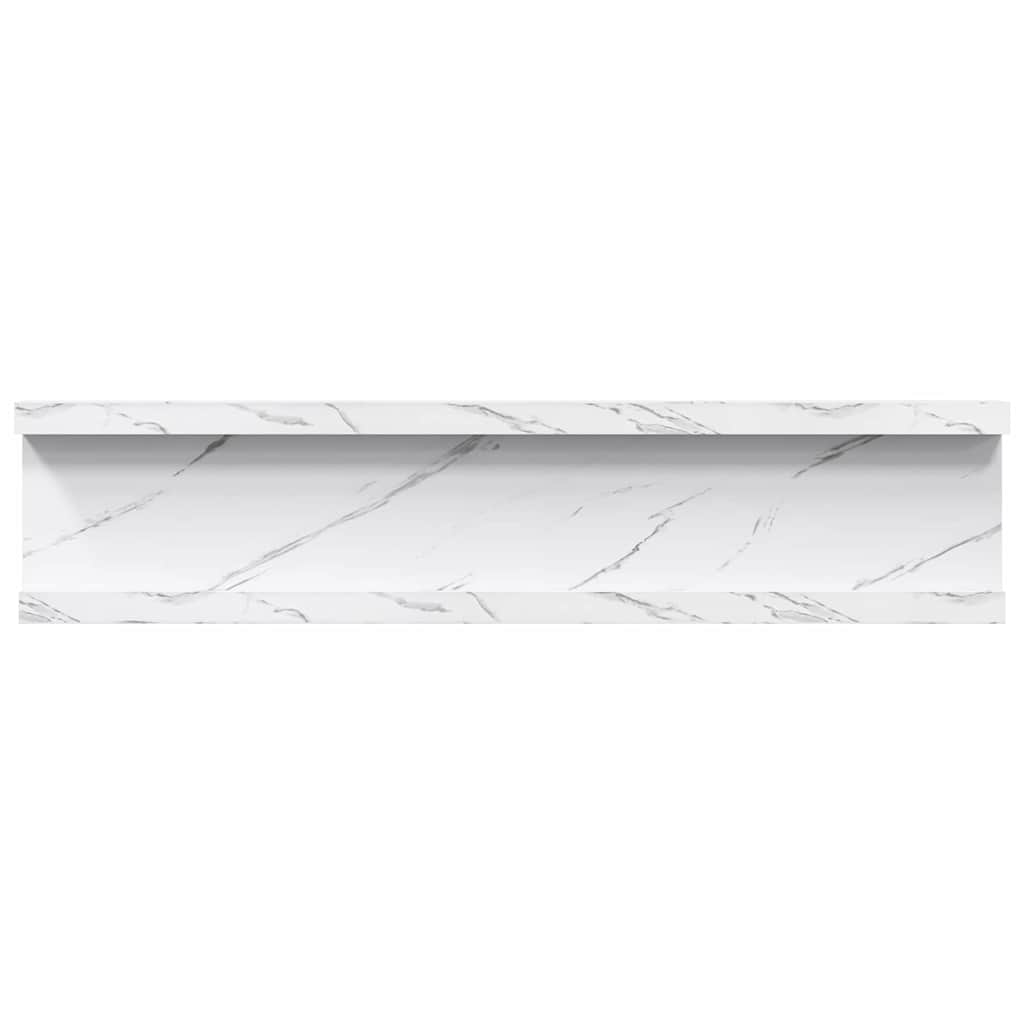 Wandregal 2 pcs Weiß Marmor 40 x 9 x 3 cm Holzwerkstoff