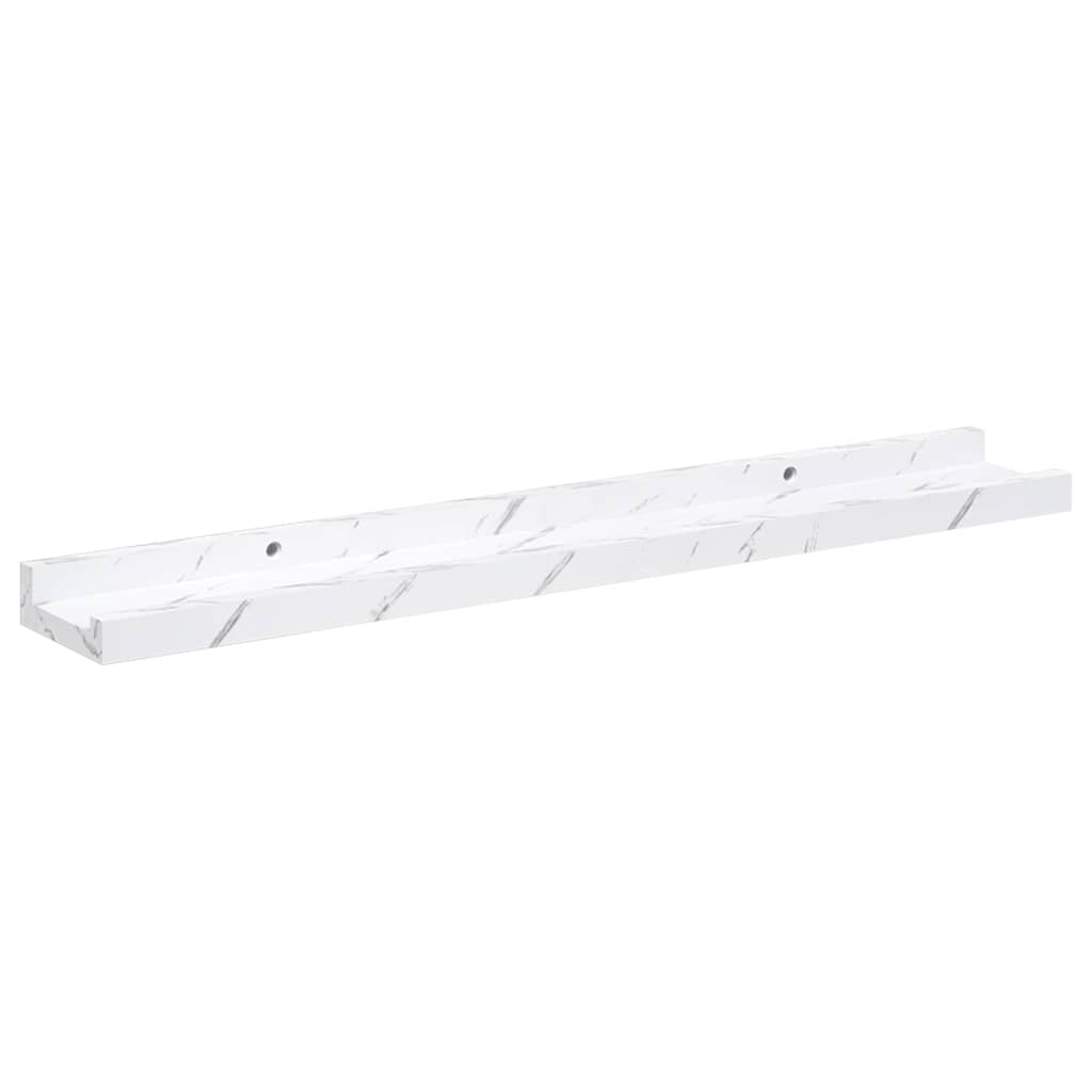 Wandregal 2 pcs Weiß Marmor 60 x 9 x 3 cm Holzwerkstoff