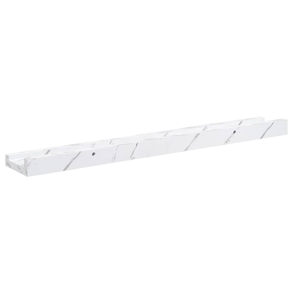 Wandregal 2 pcs Weiß Marmor 60 x 9 x 3 cm Holzwerkstoff