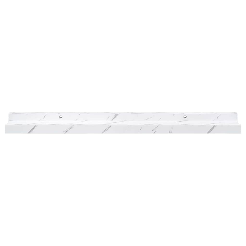 Wandregal 2 pcs Weiß Marmor 60 x 9 x 3 cm Holzwerkstoff