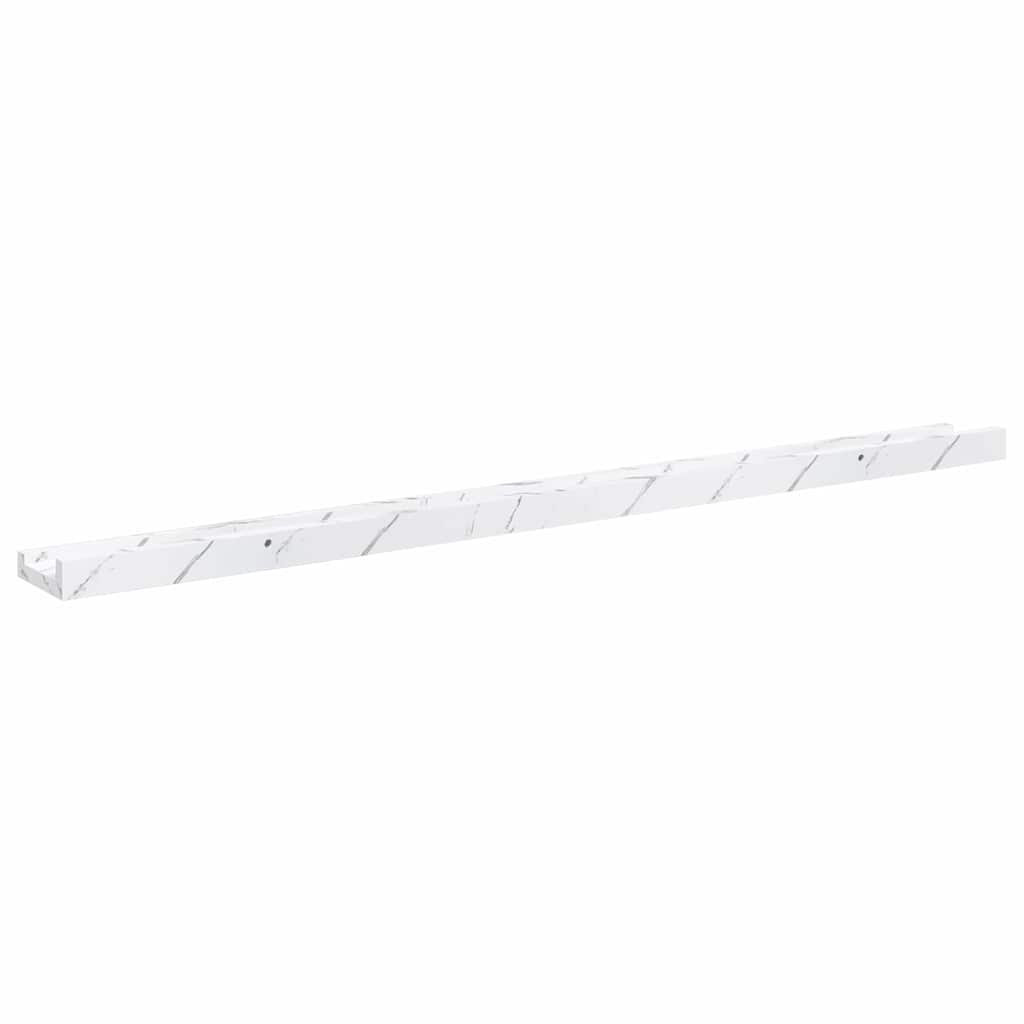 Wandregal 2 pcs Weiß Marmor 100 x 9 x 3 cm Holzwerkstoff