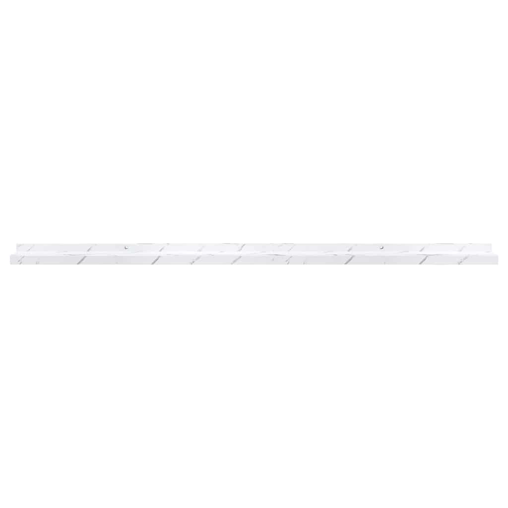 Wandregal 2 pcs Weiß Marmor 115 x 9 x 3 cm Holzwerkstoff