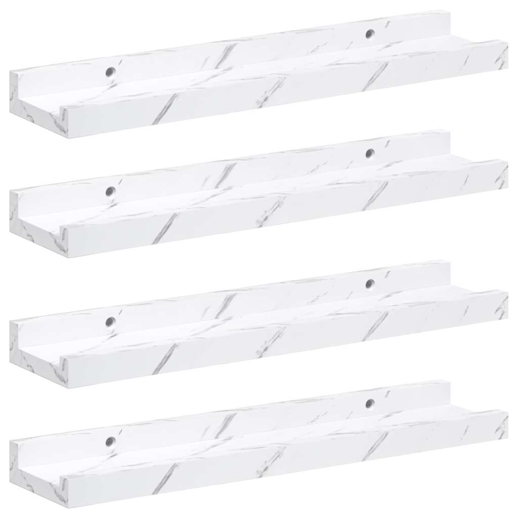 Wandregal 4 pcs Weiß Marmor 40 x 9 x 3 cm Holzwerkstoff