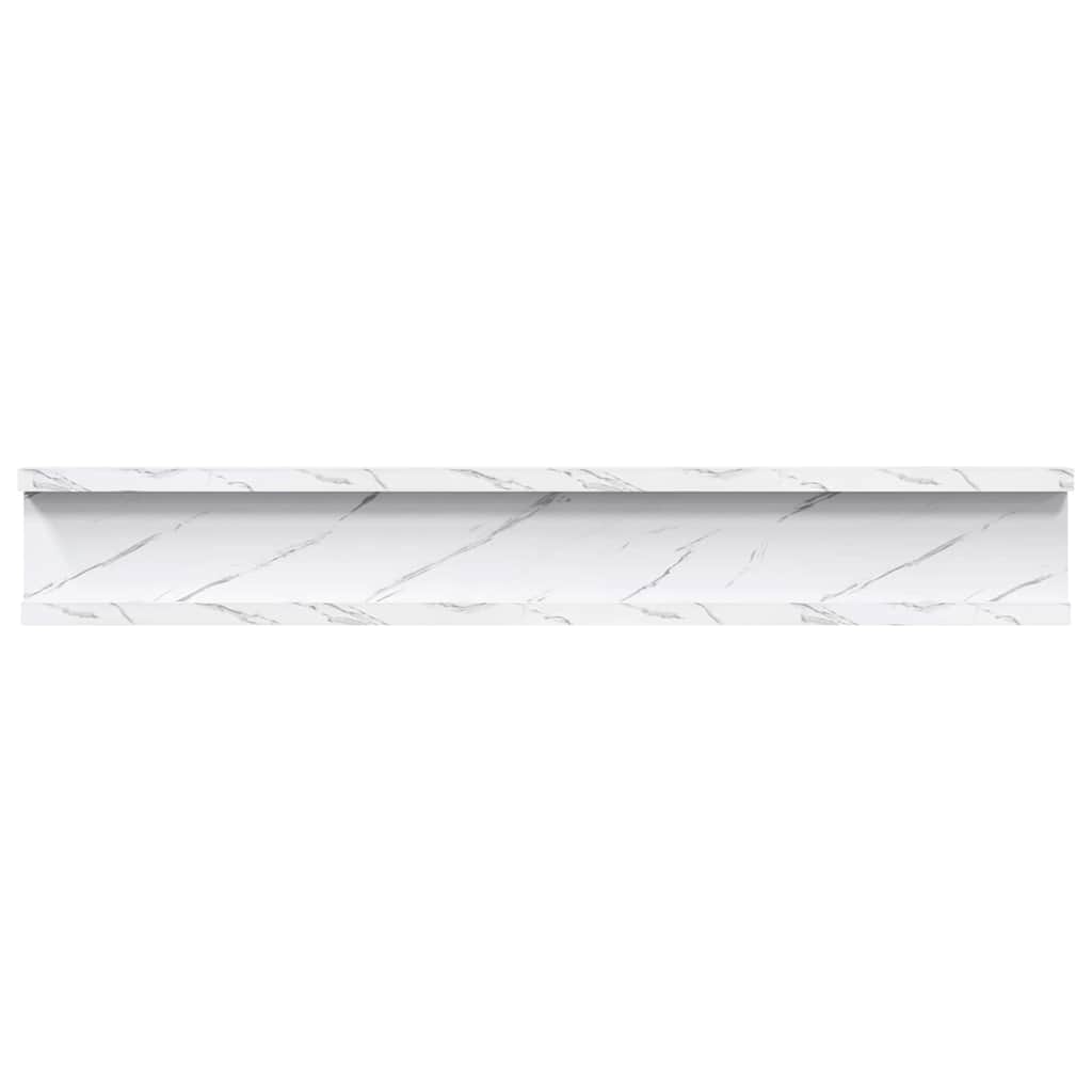 Wandregal 4 pcs Weiß Marmor 60 x 9 x 3 cm Holzwerkstoff