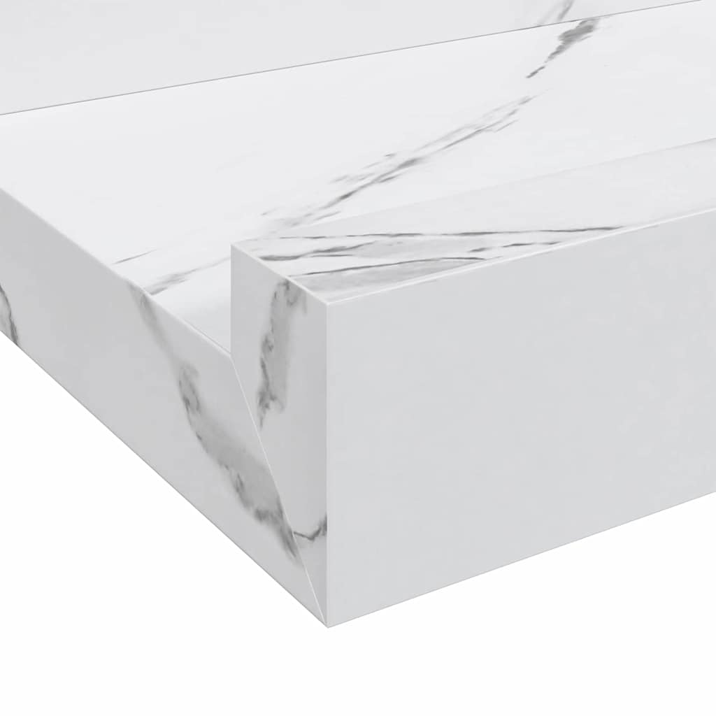 Wandregal 4 pcs Weiß Marmor 80 x 9 x 3 cm Holzwerkstoff