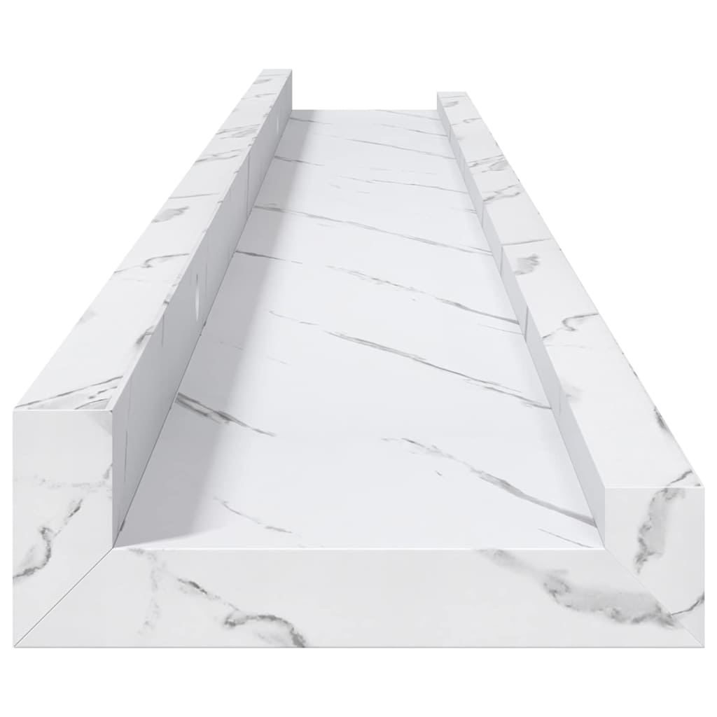 Wandregal 4 pcs Weiß Marmor 80 x 9 x 3 cm Holzwerkstoff