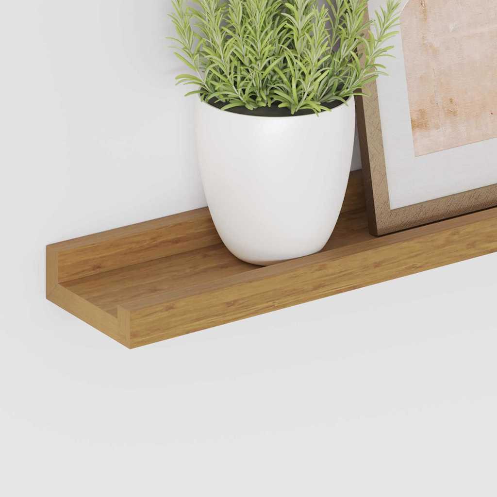 Wandregal mit Regal 2 pcs Beige 115 x 9 x 3 cm Holzwerkstoff