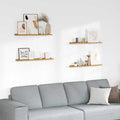 Wandregal mit Regal 4 pcs Beige 80 x 9 x 3 cm Holzwerkstoff