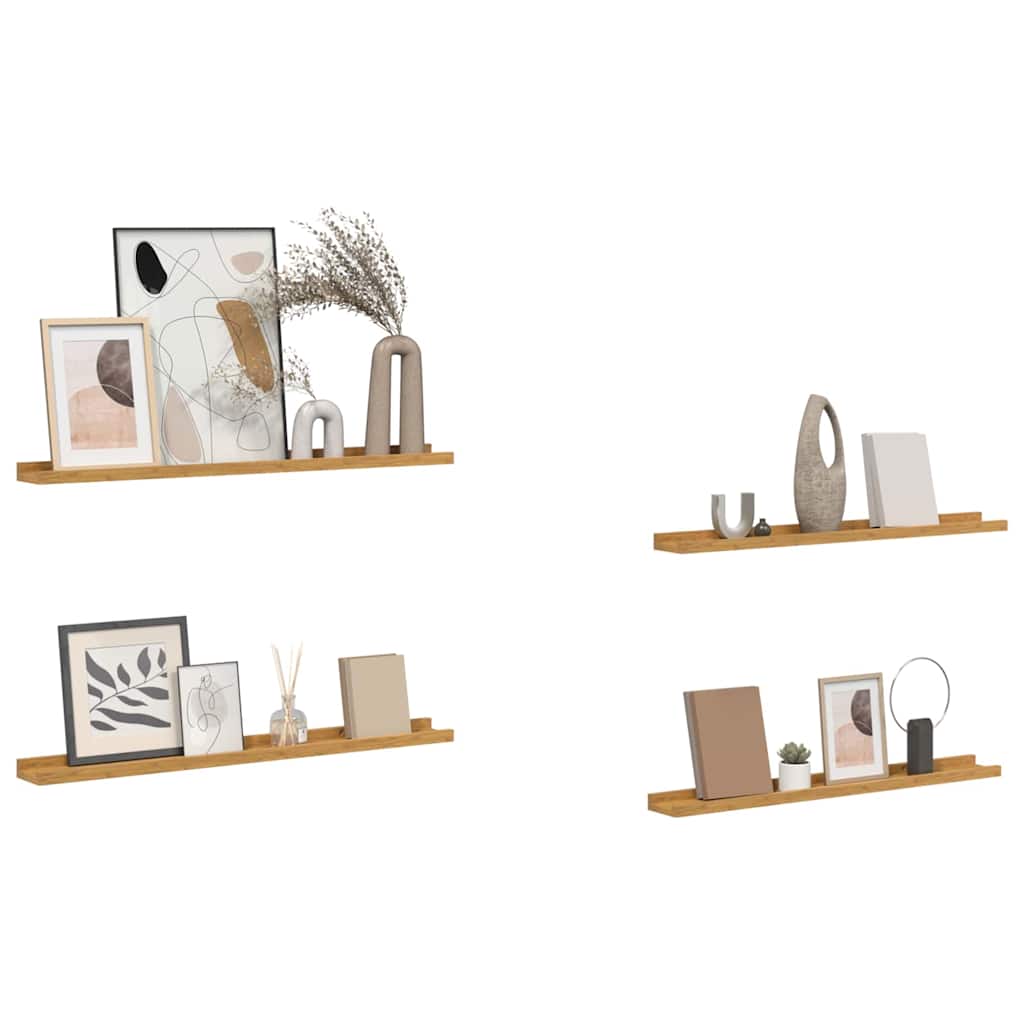 Wandregal mit Regal 4 pcs Beige 80 x 9 x 3 cm Holzwerkstoff