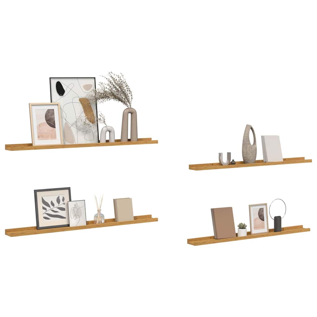 Wandregal mit Regal 4 pcs Beige 100 x 9 x 3 cm Holzwerkstoff