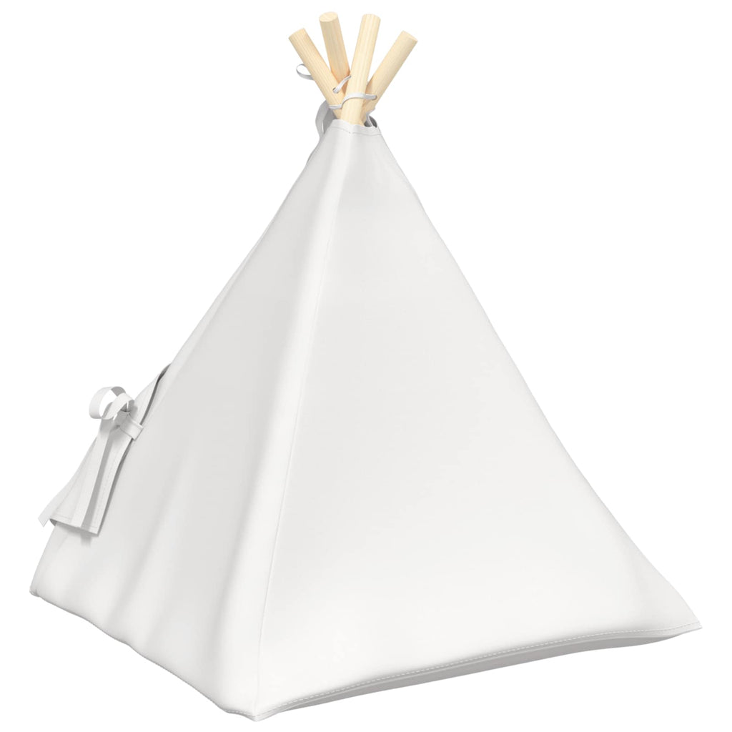 Haustier-Tipi mit Kissen Weiß 50 x 50 x 60 cm Polyester