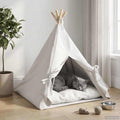 Haustier-Tipi mit Kissen Weiß 60 x 60 x 70 cm Polyester