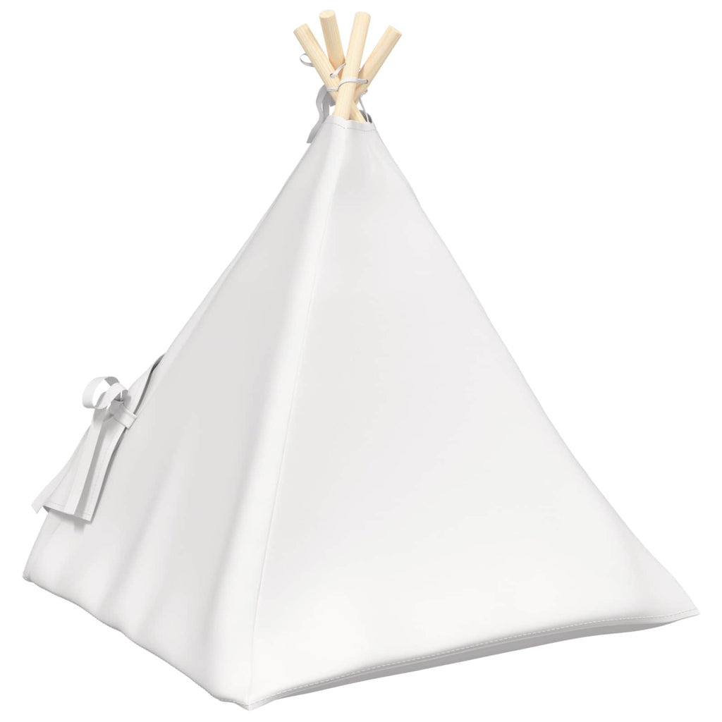 Haustier-Tipi mit Kissen Weiß 60 x 60 x 70 cm Polyester